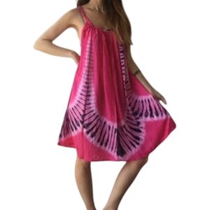 NWT Handmade Bohemian Beach Passion Fruit Tie Dye Flow Dress Women's Small-2X*